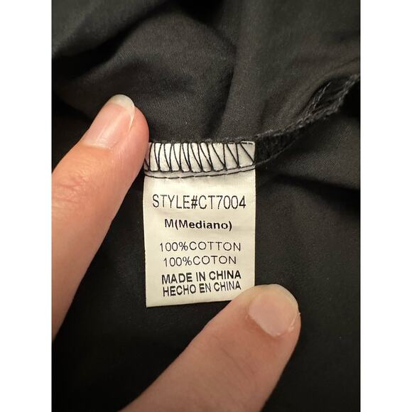 Crescent Brooklyn Poplin Off Shoulder Top in‎ Black Dark Boho Size M - Picture 7 of 8